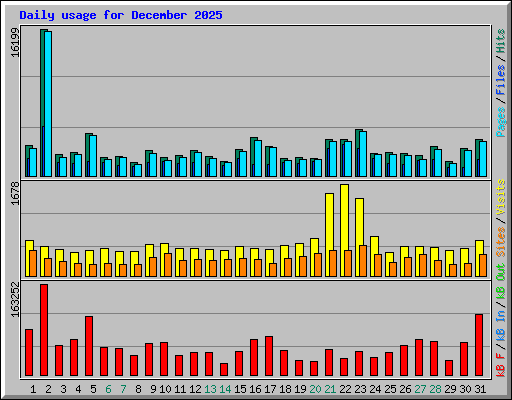 Daily usage for December 2025
