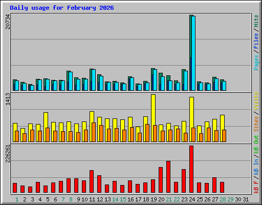 Daily usage for February 2026