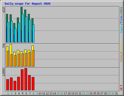 Daily usage for August 2026