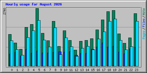 Hourly usage for August 2026